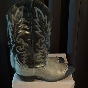 Laredo Black and Gray Cowboy Boots